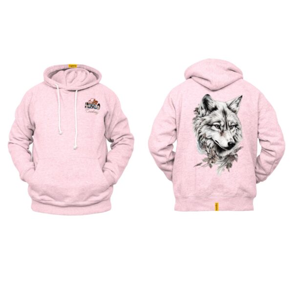 Ligosta Cowboy, Wild Spirit Collection Hoodie, Unisex Hoodie Featuring Majestic Wolf Portrait with Foliage, Perfect For Wilderness Lovers - Image 4