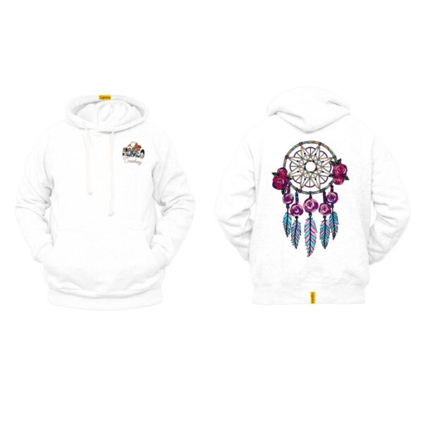 Ligosta Cowboy, Rose Dreamcatcher Collection Hoodie, Unisex Hoodie With Floral Dreamcatcher Design, Perfect For Boho Lovers 017 - Image 3