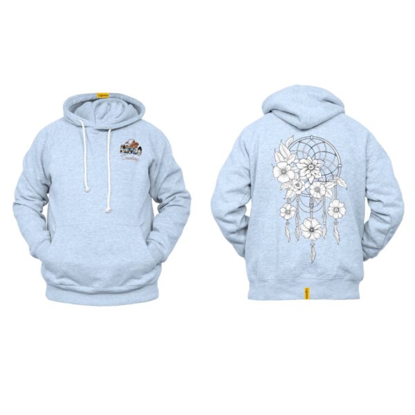 Ligosta Cowboy, Floral Spirit Collection Hoodie, Unisex Hoodie With Monochrome Dreamcatcher And Flower Design, Perfect For Boho Lovers 020 - Image 6