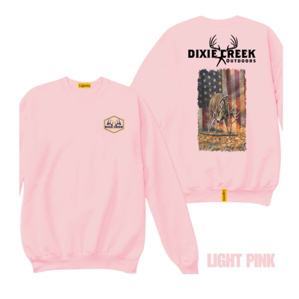 Ligosta Dixie Creek, Wildlife Collection Sweatshirt, Unisex Sweatshirt Featuring Deer With American Flag, Perfect For Patriotic Hunters 027 - Image 4