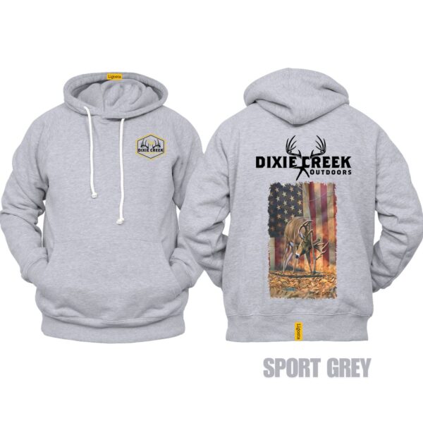 Ligosta Dixie Creek, Wildlife Collection Hoodie, Unisex Hoodie Featuring Deer With American Flag, Perfect For Patriotic Hunters 027 - Image 5