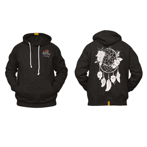 Ligosta Cowboy, Mystic Rose Collection Hoodie, Unisex Hoodie With Elegant Floral Dreamcatcher Design, Perfect For Boho Lovers 022