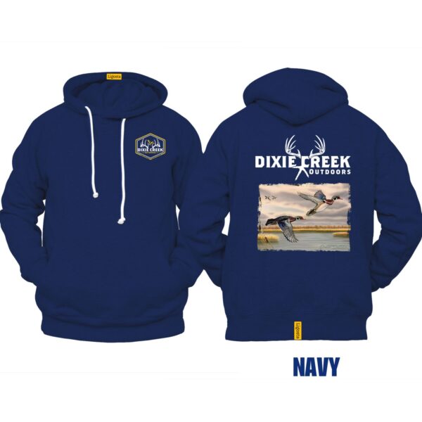 Ligosta Dixie Creek, Wildlife Collection Hoodie, Unisex Hoodie Featuring Flying Wood Ducks, Perfect For Waterfowl Hunters 026 - Image 2