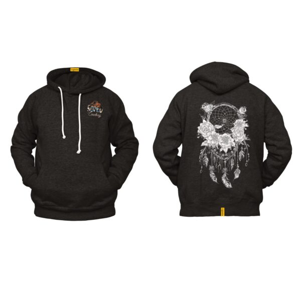 Ligosta Cowboy, Enchanted Bloom Collection Hoodie, Unisex Hoodie With Detailed Floral Dreamcatcher Design, Perfect For Boho Lovers 021
