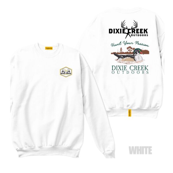 Ligosta Dixie Creek, Outdoor Wildlife Collection Sweatshirt, Unisex Sweatshirt Featuring Wood Duck Scene Design, Waterfowl Hunters 005 - Image 3