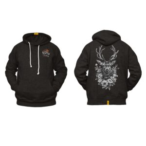 Ligosta Cowboy, Woodland Majesty Collection Hoodie, Unisex Hoodie Featuring Regal Deer and Floral Design 072