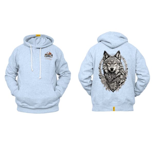 Ligosta Cowboy, Wild Spirit Collection Hoodie, Unisex Hoodie Featuring Wolf and Floral Frame, Perfect For Free Spirits And Nature Lovers 87 - Image 6