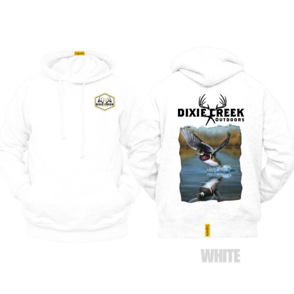 Ligosta Dixie Creek, Wildlife Collection Hoodie, Unisex Hoodie Featuring Flying Wood Duck Design, Perfect For Waterfowl Enthusiasts 015 - Image 3