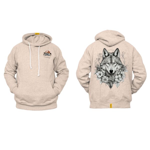 Ligosta Cowboy, Alpha Bloom Collection Hoodie, Unisex Hoodie Featuring Wolf and Floral Design, Perfect For Nature and Wild Spirit Lovers 70 - Image 5