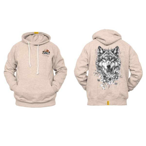 Ligosta Cowboy, Wild Soul Collection Hoodie, Unisex Hoodie Featuring Wolf and Floral Art, Nature Enthusiasts And Adventurers 086 - Image 5