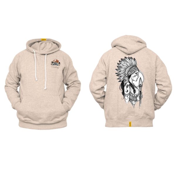 Ligosta Cowboy, Warrior Spirit Collection Hoodie, Unisex Hoodie Featuring Native Woman Warrior Design, Perfect For Bold and Tribal Style - Image 5