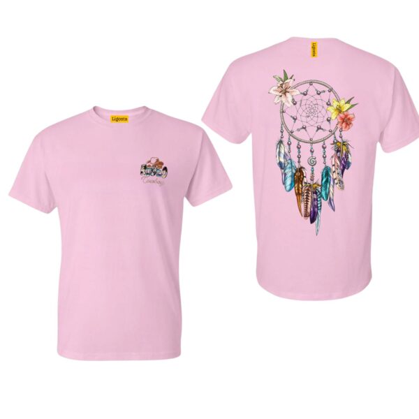 Ligosta Cowboy, Floral Dreamcatcher Collection T-Shirt, Unisex T-Shirt Featuring Dreamcatcher with Colorful Feathers & Flowers 103 - Image 5
