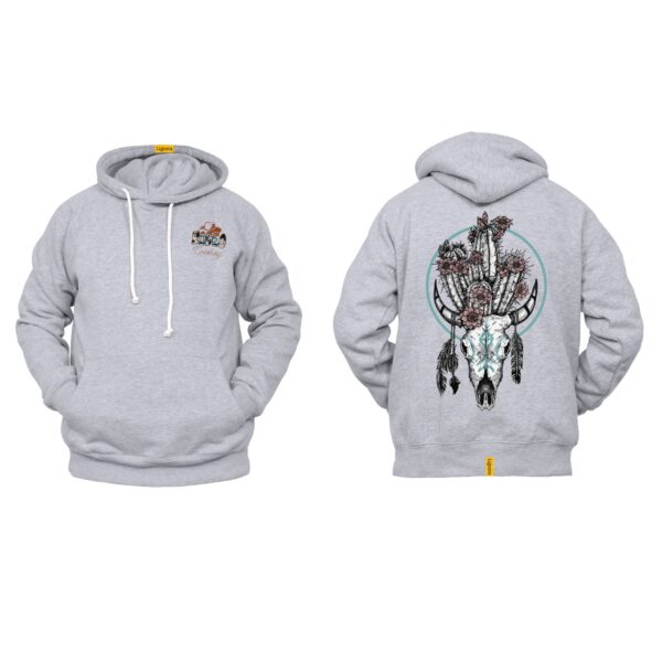 Ligosta Cowboy, Desert Skull Collection Hoodie, Unisex Hoodie Featuring Bull Skull with Cactus and Flowers Design, Southwest-Inspired Style - Image 2