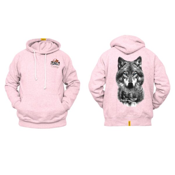 Ligosta Cowboy, Heritage Collection Hoodie, Unisex Hoodie Featuring Wolf's Face With A Forest And A Full Moon 2 Design 095 - Image 4