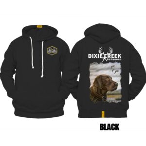 Ligosta Dixie Creek, Wildlife Collection Hoodie, Unisex Hoodie Featuring Chocolate Lab Design, Perfect For Waterfowl Hunters 028