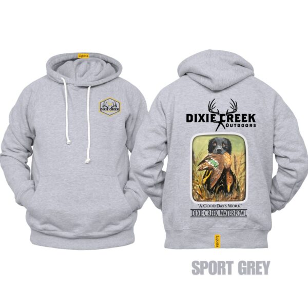 Ligosta Dixie Creek, Wildlife Collection Hoodie, Unisex Hoodie Featuring Black Lab With Duck, Perfect For Hunting Enthusiasts 023 - Image 5