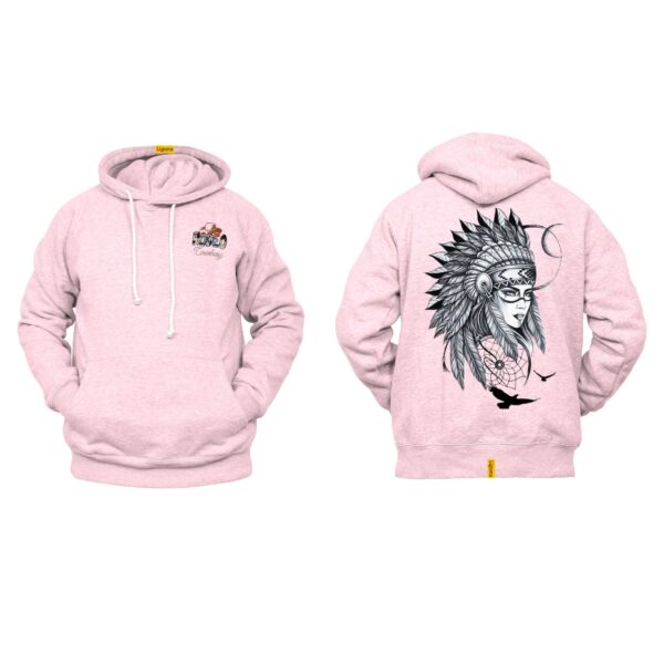 Ligosta Cowboy, Heritage Collection Hoodie, Unisex Hoodie Featuring Tribal Woman With Headdress And Dreamcatcher, Art Enthusiasts 090 - Image 4