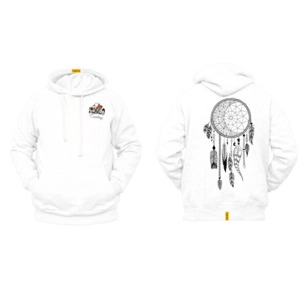 Ligosta Cowboy, Mystic Skull Collection Hoodie, Unisex Hoodie With Skull And Dreamcatcher Design, Perfect For Boho Lovers 027 - Image 3