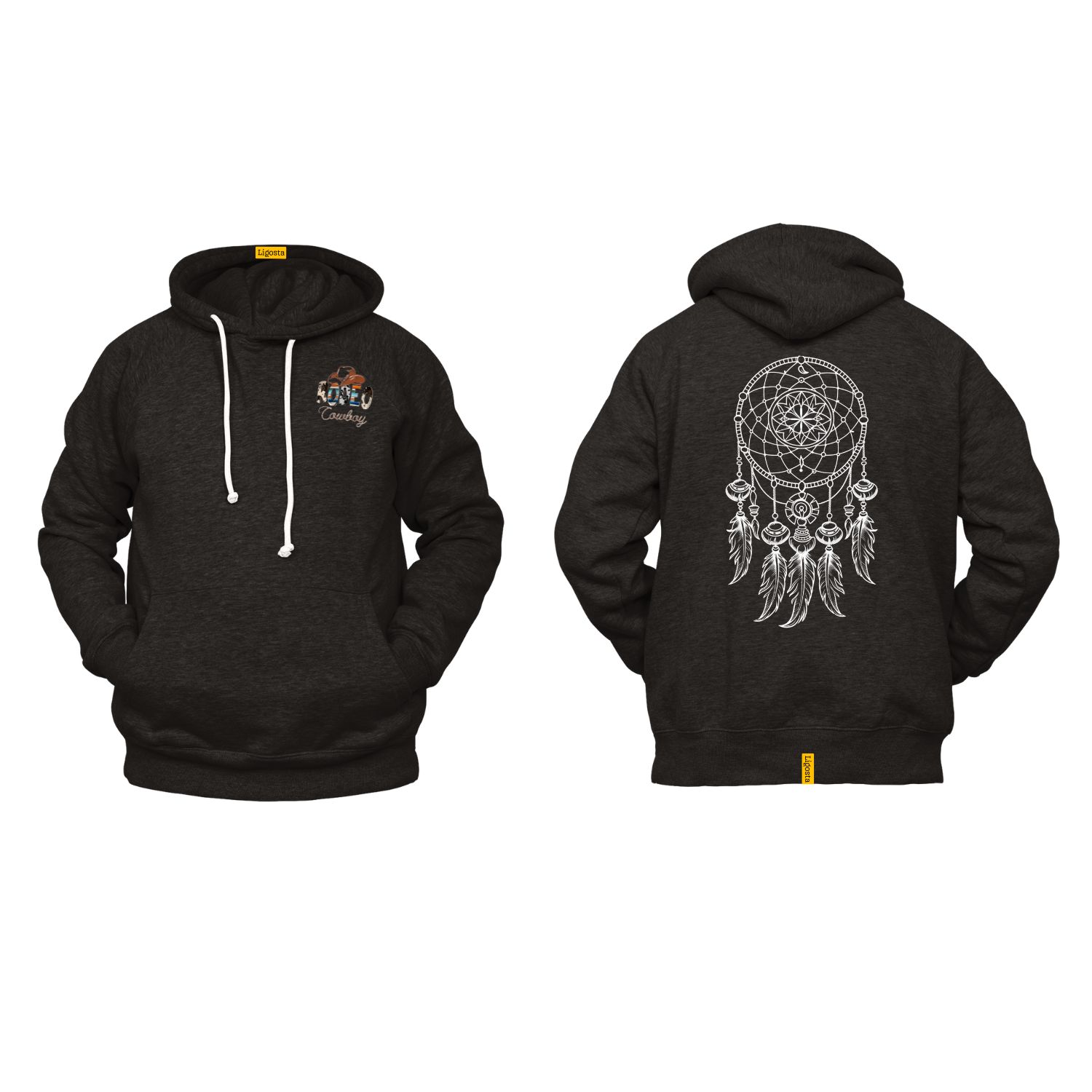 Ligosta Cowboy, Sacred Dream Collection Hoodie, Unisex Hoodie With Classic Dreamcatcher Design, Perfect For Boho Lovers 035