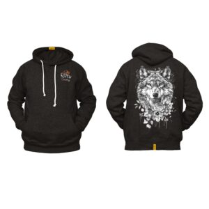 Ligosta Cowboy, Wild Soul Collection Hoodie, Unisex Hoodie Featuring Wolf and Floral Art, Nature Enthusiasts And Adventurers 086
