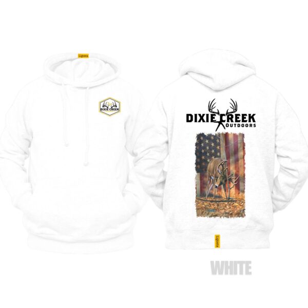 Ligosta Dixie Creek, Wildlife Collection Hoodie, Unisex Hoodie Featuring Deer With American Flag, Perfect For Patriotic Hunters 027 - Image 3