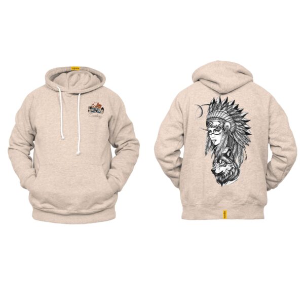 Ligosta Cowboy, Tribal Spirit Collection Hoodie, Unisex Hoodie Featuring Wolf and Tribal Woman Art, Free Spirits And Nature Lovers 085 - Image 5