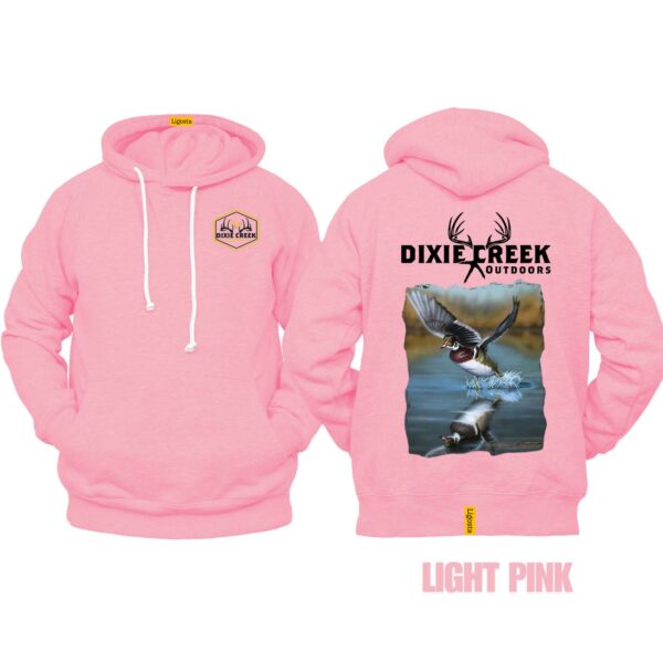 Ligosta Dixie Creek, Wildlife Collection Hoodie, Unisex Hoodie Featuring Flying Wood Duck Design, Perfect For Waterfowl Enthusiasts 015 - Image 4