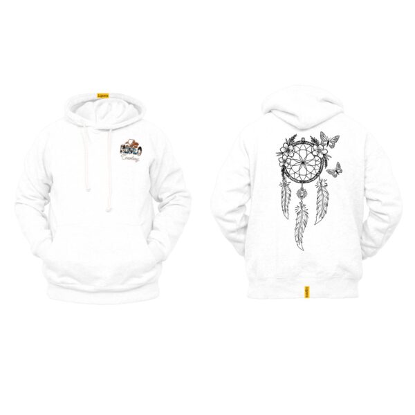 Ligosta Cowboy, Butterfly Harmony Collection Hoodie, Unisex Hoodie With Floral Dreamcatcher And Butterfly Design, Boho Lovers 031 - Image 3