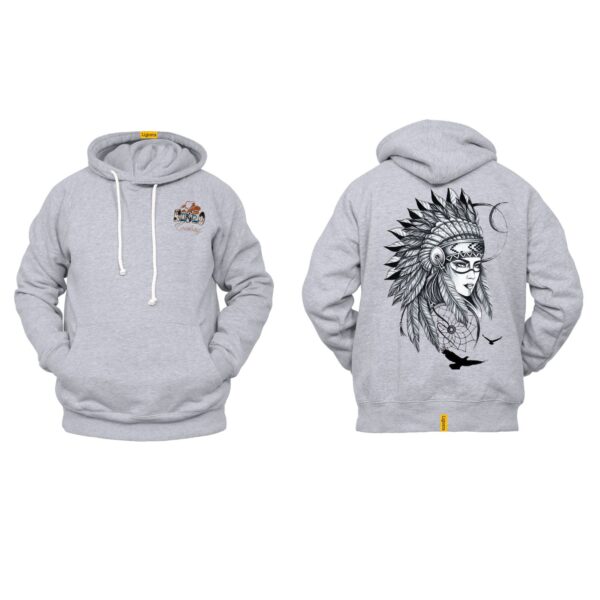Ligosta Cowboy, Heritage Collection Hoodie, Unisex Hoodie Featuring Tribal Woman With Headdress And Dreamcatcher, Art Enthusiasts 090 - Image 2