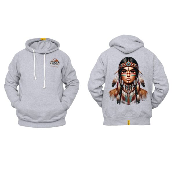 Ligosta Cowboy, Heritage Collection Hoodie, Unisex Hoodie Featuring Tribal Woman Portrait, Perfect For Bold And Artistic Souls 088 - Image 2