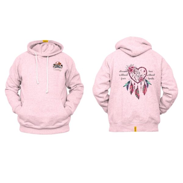 Ligosta Cowboy, Heart Dream Collection Hoodie, Unisex Hoodie Featuring Heart-Shaped Dreamcatcher with Floral Details, Boho Lovers 100 - Image 4