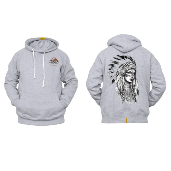 Ligosta Cowboy, Heritage Collection Hoodie, Unisex Hoodie Featuring Tribal Woman With Headdress, Perfect For Culture And Art Lovers 089 - Image 2