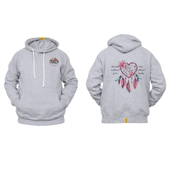 Ligosta Cowboy, Heart Dream Collection Hoodie, Unisex Hoodie Featuring Heart-Shaped Dreamcatcher with Floral Details, Boho Lovers 100 - Image 2