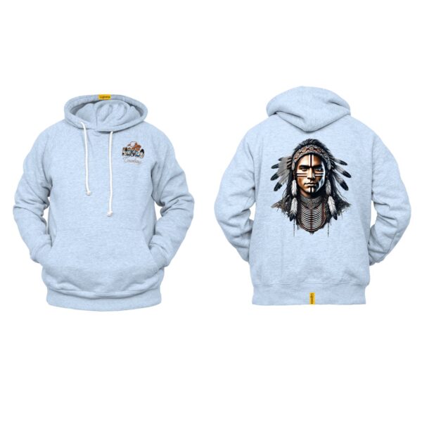 Ligosta Cowboy, Tribal Art Collection Hoodie, Unisex Hoodie Featuring Bold Native Warrior Design, Perfect For Urban Fashion Enthusiasts 062 - Image 6