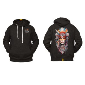 Ligosta Cowboy, Western Spirit Collection Hoodie, Unisex Hoodie Featuring Bold Native Art of a Tribal Woman, Vibrant Western Style 050