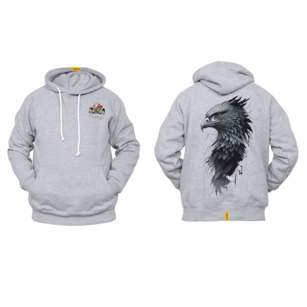 Ligosta Cowboy, Majestic Eagle Collection Hoodie, Unisex Hoodie Featuring Dark Feathered Eagle Design, Symbol of Freedom and Power 054 - Image 2