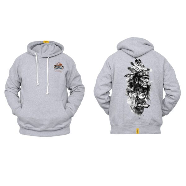 Ligosta Cowboy, Heritage Collection Hoodie, Unisex Hoodie Featuring Chief With Wolf Companion, Perfect For Culture Enthusiasts 091 - Image 2