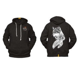 Ligosta Cowboy, Dream Wolf Collection Hoodie, Unisex Hoodie Featuring Wolf Portrait with Dreamcatcher, Perfect For Nature Enthusiasts 078