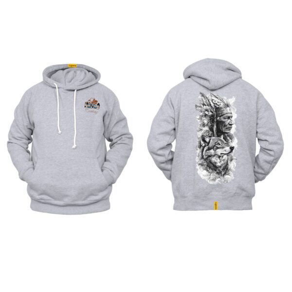 Ligosta Cowboy, Heritage Collection Hoodie, Unisex Hoodie Featuring Chief With Loyal Wolf 2 Design, Perfect For History Lovers 093 - Image 2