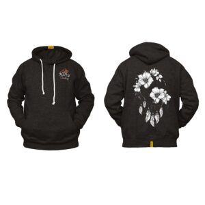 Ligosta Cowboy, Monochrome Bloom Collection Hoodie, Unisex Hoodie With Elegant Floral Dreamcatcher Design, Perfect For Boho Lovers 018