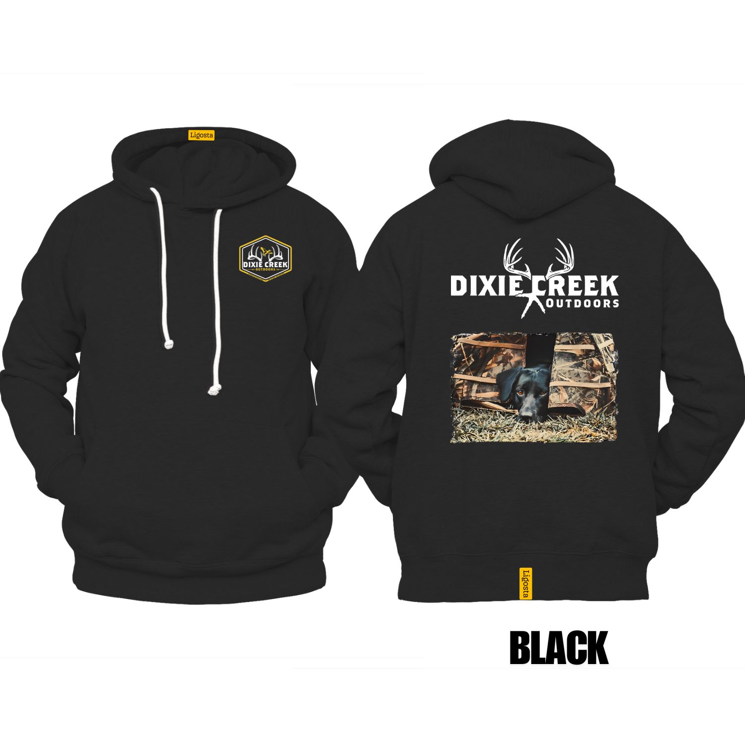 Ligosta Dixie Creek, Wildlife Collection Hoodie, Unisex Hoodie Featuring Hunting Dog Design, Perfect For Dog Lovers 016