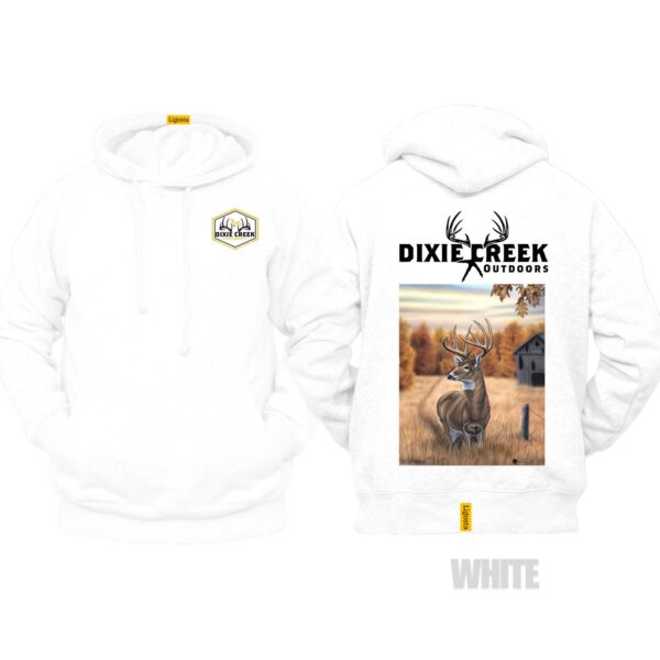 Ligosta Dixie Creek, Outdoor Wildlife Collection Hoodie, Unisex Hoodie Featuring Deer Farmhouse Scene Design, Rural Lifestyle Fans 003 - Image 3