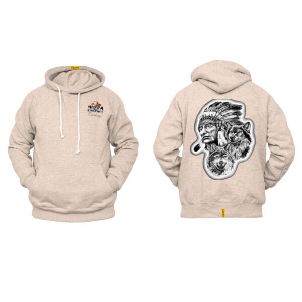 Ligosta Cowboy, Tribal Heritage Collection Hoodie, Unisex Hoodie Featuring Chief and Wolf Spirit Design, Nature Lovers and Free Spirits 064 - Image 5