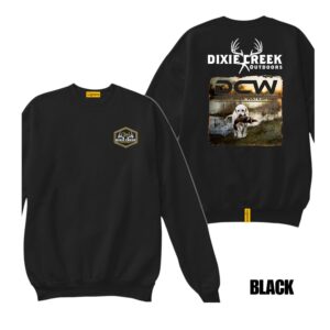 Ligosta Dixie Creek, Wildlife Collection Sweatshirt, Unisex Sweatshirt Featuring Retriever With Duck Design, Perfect For Waterfowl Fans 022