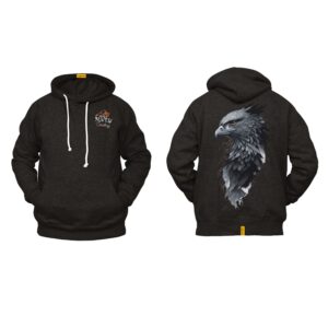 Ligosta Cowboy, Majestic Eagle Collection Hoodie, Unisex Hoodie Featuring Dark Feathered Eagle Design, Symbol of Freedom and Power 054