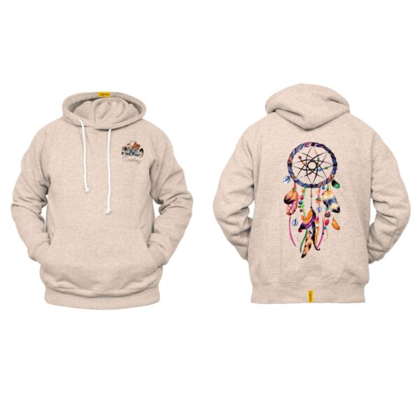Ligosta Cowboy, Gemstone Dreamcatcher Collection Hoodie, Unisex Hoodie Featuring Colorful Feather and Bead Design, Tribal Vibe Apparel 042 - Image 5