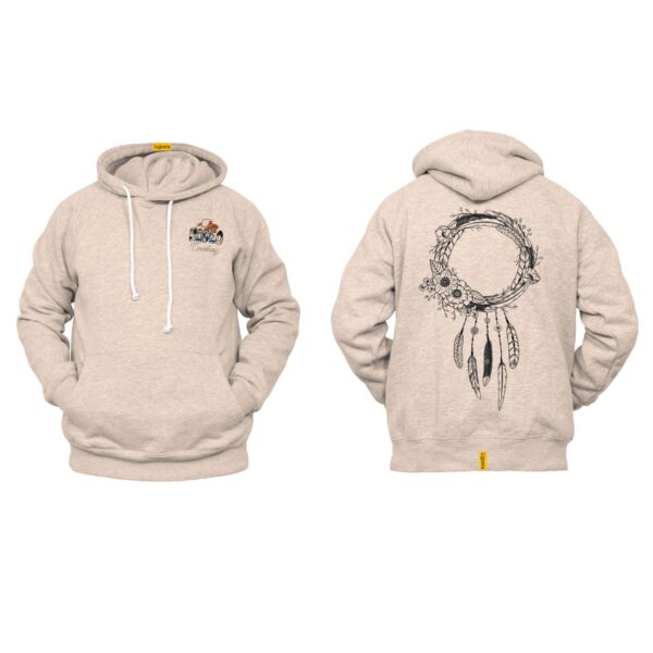 Ligosta Cowboy, Floral Dreamcatcher Collection Hoodie, Unisex Hoodie with Delicate Wreath and Feather Design 043 - Image 5