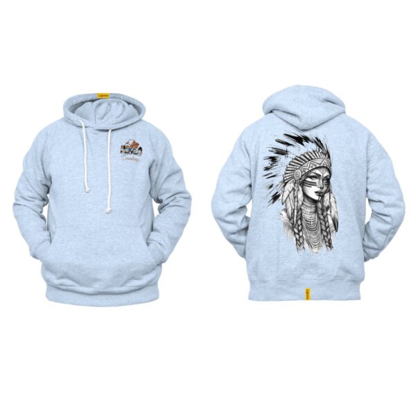 Ligosta Cowboy, Heritage Collection Hoodie, Unisex Hoodie Featuring Tribal Woman With Headdress, Perfect For Culture And Art Lovers 089 - Image 6