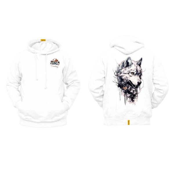 Ligosta Cowboy, Wild Spirit Collection Hoodie, Unisex Hoodie Featuring Bold Wolf Art, Perfect For Adventurous Souls 079 - Image 3