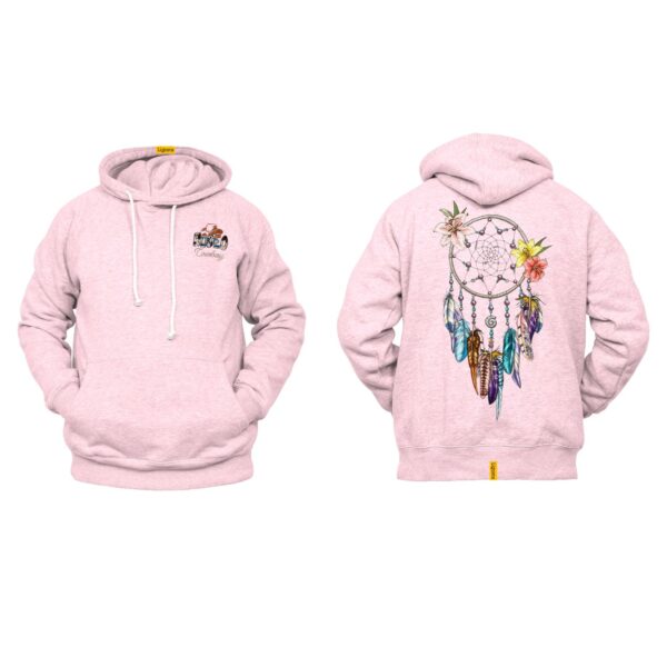 Ligosta Cowboy, Floral Dreamcatcher Collection Hoodie, Unisex Hoodie Featuring Dreamcatcher with Colorful Feathers & Flowers 103 - Image 4